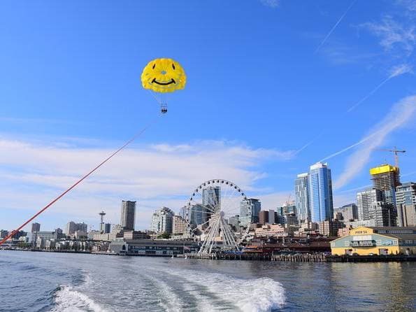 Parasailing over The Seattle Waterfront