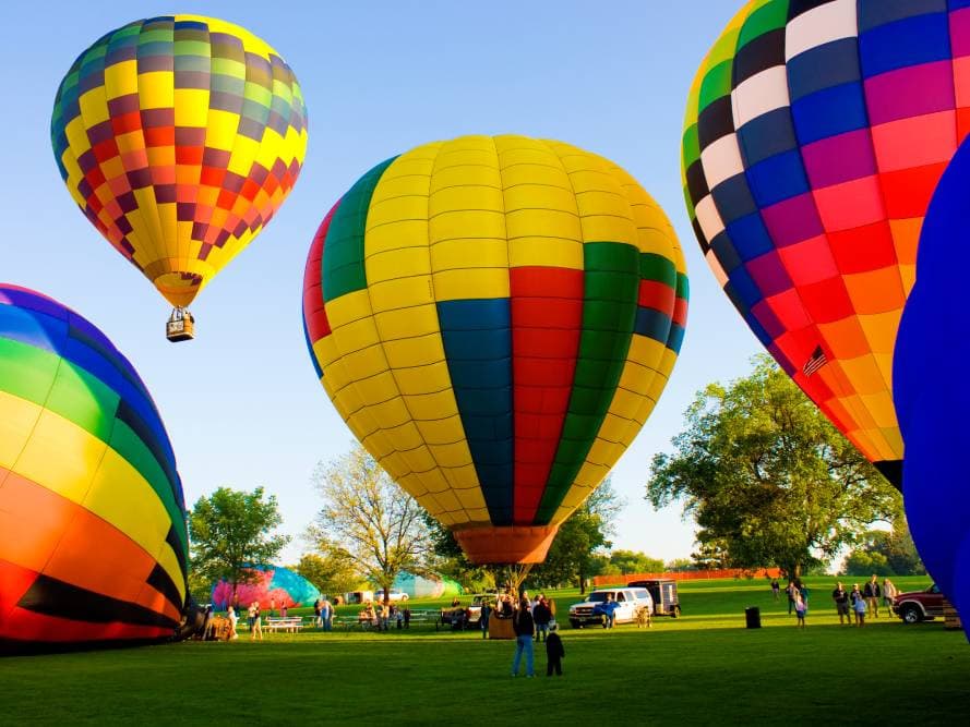 Hot air balloon above Fort Collins