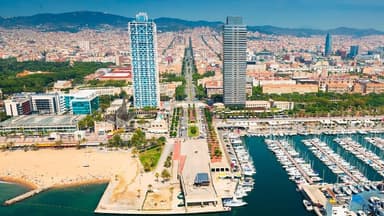 Panoramic Flight over Barcelona Coastline — photo 6