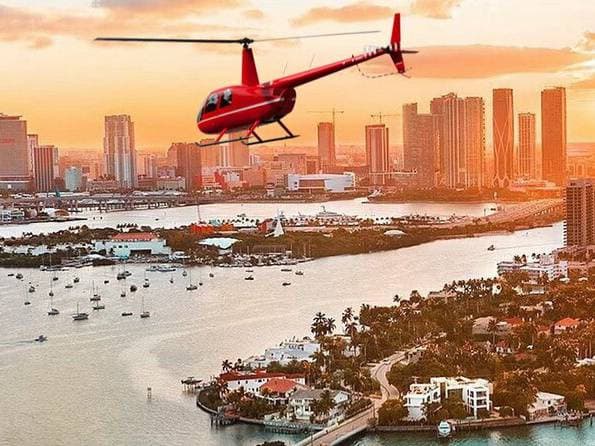 Romantic Private Helicopter Tour with Champagne: Miami & South Beach