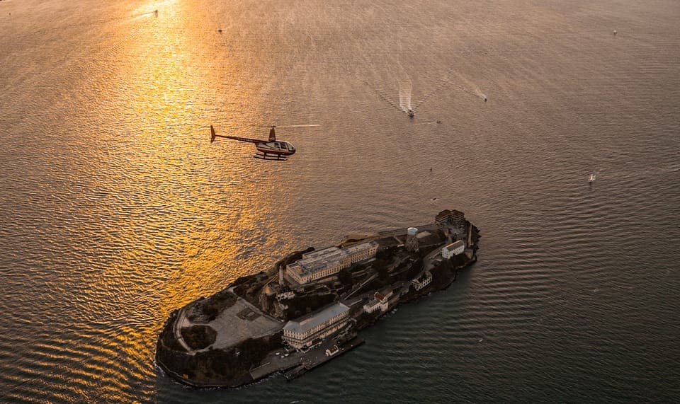 From Sausalito: San Francisco and Alcatraz Helicopter Flight
